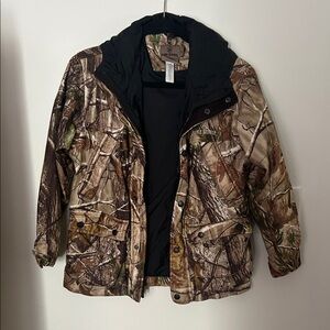 Kids Camouflage Insulated Puffer Jacket - Realtree Style - Brown/Green